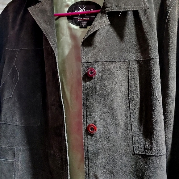 Sued wrap up waist line jacket. - Picture 2 of 3